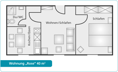 Grundriss Ferienwohnung Rose